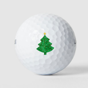 Evergreen Watercolor Christmas Tree Golf Balls