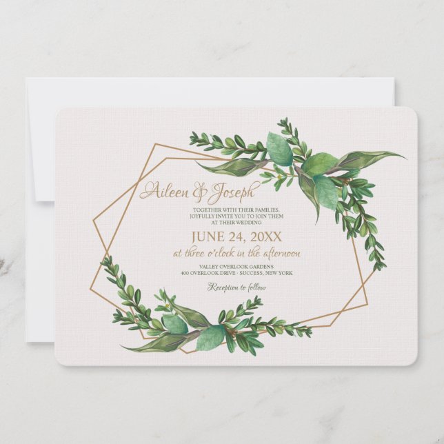 Evergreen Wedding Invitation (Front)