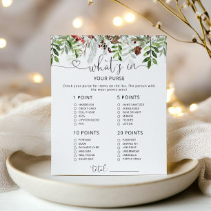 Evergreen whats in your purse baby shower game