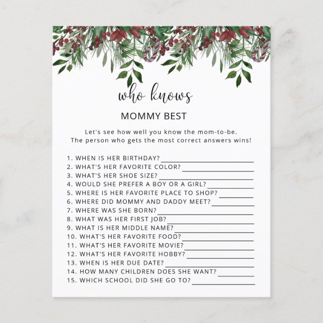 Evergreen Who knows mummy best (Front)