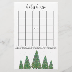 Evergreen winter baby bingo game