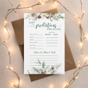 Evergreen winter Baby Prediction and Advice Cards