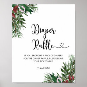 Evergreen winter diaper raffle poster