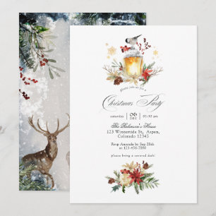 Evergreen - Wintertide Woodland Christmas Party Invitation