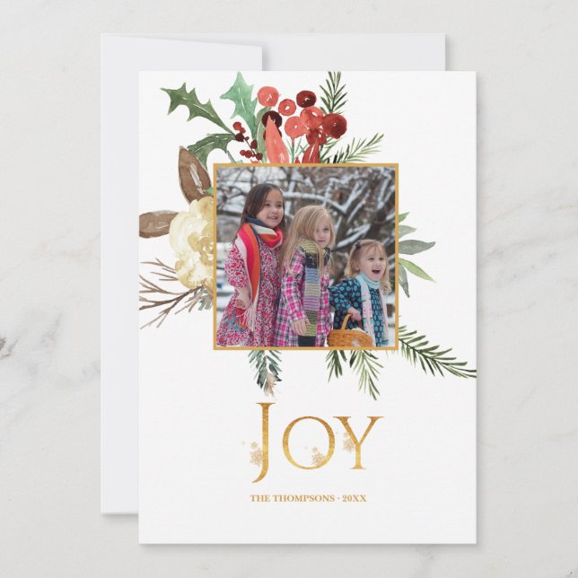 Evergreen - Wintertide Woodland Christmas Photo Card (Front)