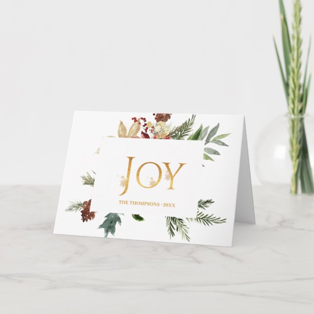 Evergreen - Wintertide Woodland Christmas Photo Card (Front)