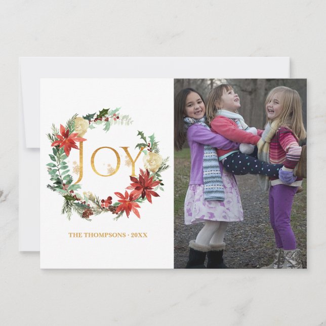 Evergreen - Wintertide Woodland Christmas Photo Holiday Card (Front)