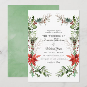 Evergreen - Wintertide Woodland Christmas Wedding Invitation