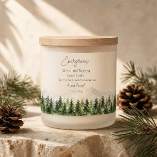 Evergreen Woodland Retreat Watercolor Pine Forest Rectangular Sticker