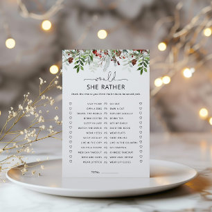 Evergreen Would she rather bridal shower game