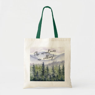 Evergreens and Mountains Tote Bag