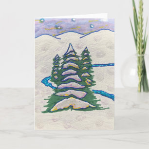 Evergreens in Snow Card
