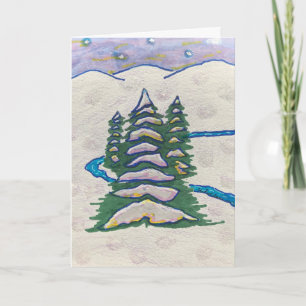 Evergreens in Snow Card