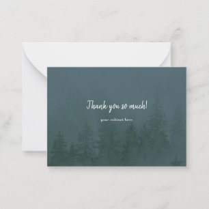 Evergreens in the Foggy Forest Dark Teal Card