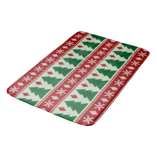 Evergreens & Snowflakes Knit Bath Mat