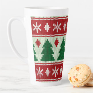 Evergreens & Snowflakes Knit Latte Mug