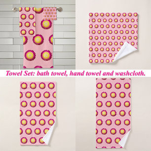 Everlasting Flower Seamless Pattern on Towel Set