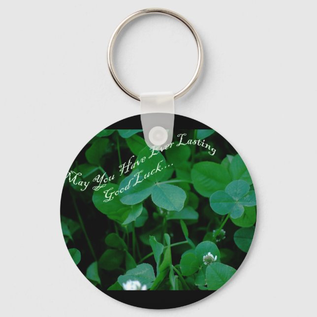 Everlasting Good Luck - Four Leaf Clover Products Key Ring (Front)