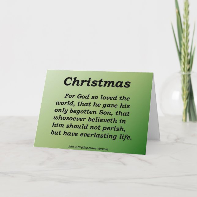 Everlasting Life Christmas John 3-16 Holiday Card (Front)