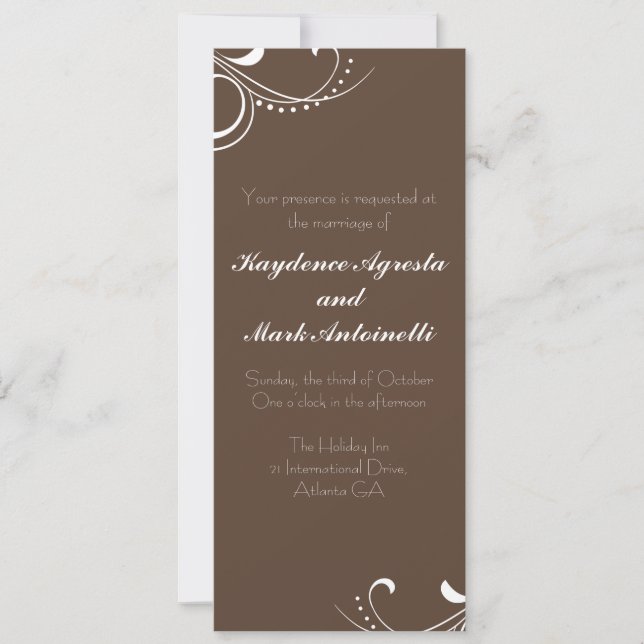 Everlasting Love Custom Wedding Invitation (brown) (Front)