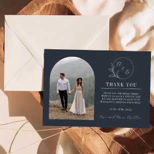 Everlasting Love   Deep Blue   Wedding Thank You Card
