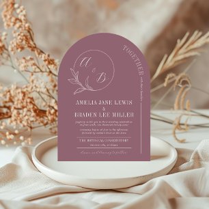 Everlasting Love Deep Mauve Arch Wedding Invite