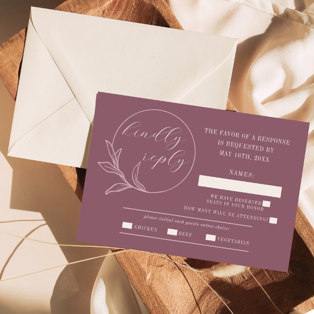 Everlasting Love | Deep Mauve |  RSVP Card (Creator Uploaded)