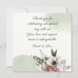 Everlasting Love Floral Sage Thank You Card