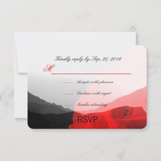 Everlasting Love/Mountain Range Red Rose RSVP Card (Front)