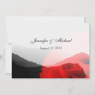 Everlasting Love/Mountains & Red Rose Wedding Invitation