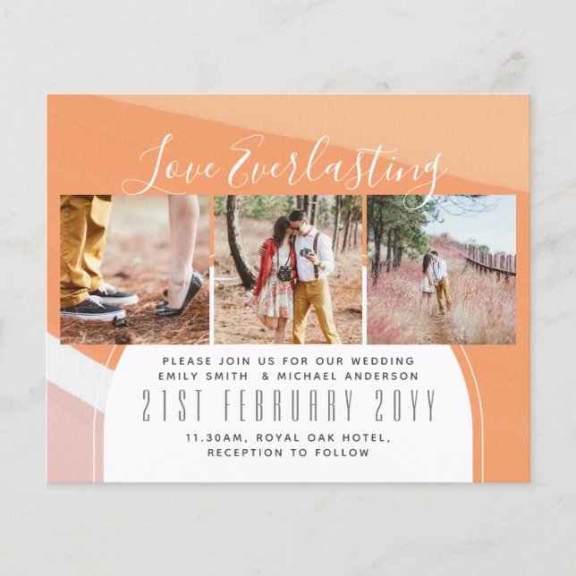Everlasting Love PHOTO COLLAGE Wedding Event Invit (Front)