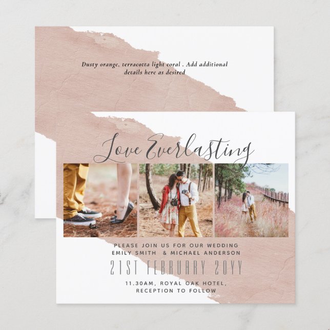 Everlasting Love PHOTO COLLAGE Wedding Event Invit (Front/Back)