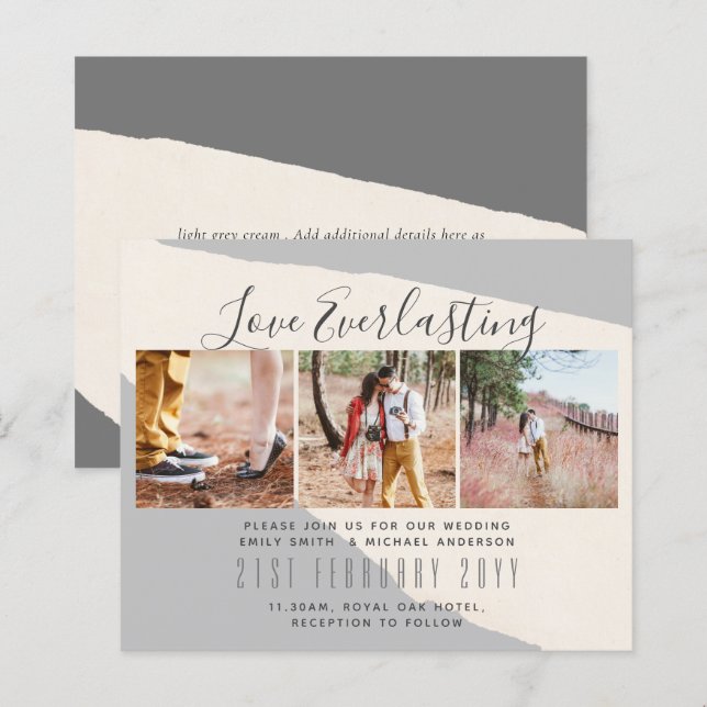 Everlasting Love PHOTO COLLAGE Wedding Event Invit (Front/Back)