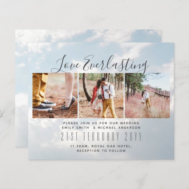 Everlasting Love PHOTO COLLAGE Wedding Event Invit (Front/Back)