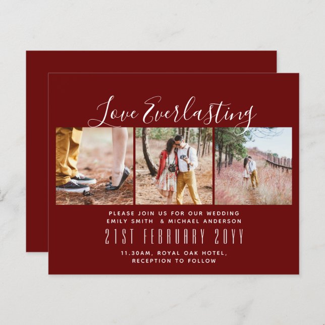 Everlasting Love PHOTO COLLAGE Wedding Event Invit (Front/Back)