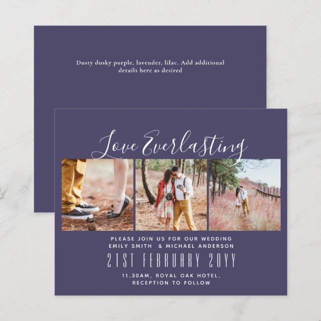 Everlasting Love PHOTO COLLAGE Wedding Event Invit (Front/Back)