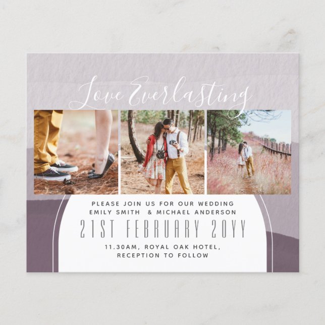 Everlasting Love PHOTO COLLAGE Wedding Event Invit (Front)