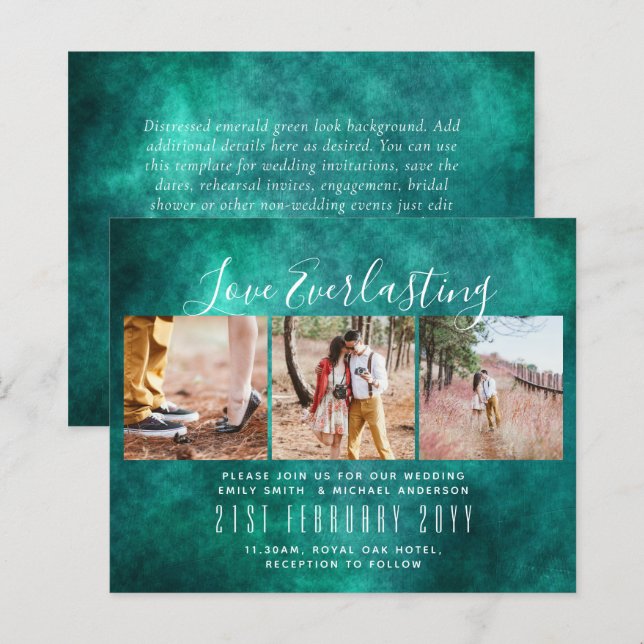 Everlasting Love PHOTO COLLAGE Wedding Event Invit (Front/Back)