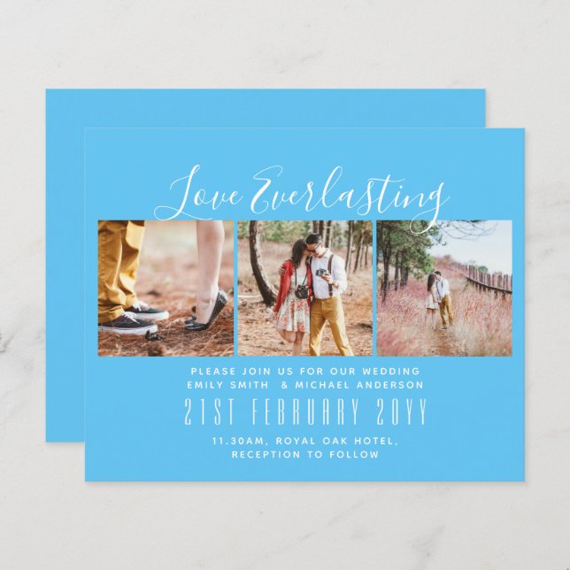 Everlasting Love PHOTO COLLAGE Wedding Event Invit (Front/Back)