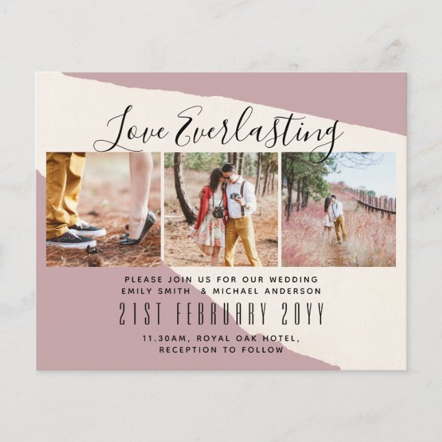 Everlasting Love PHOTO COLLAGE Wedding Event Invit Flyer (Front)