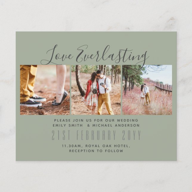Everlasting Love PHOTO COLLAGE Wedding Event Invit Flyer (Front)