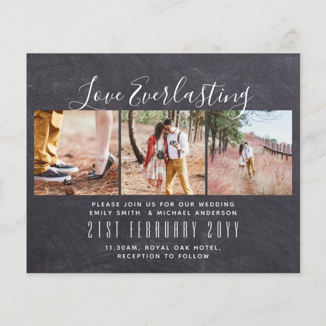 Everlasting Love PHOTO COLLAGE Wedding Event Invit Flyer (Front)