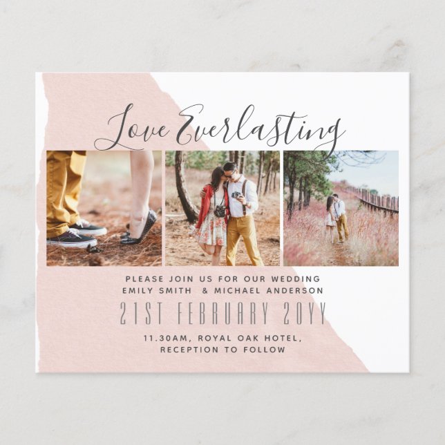 Everlasting Love PHOTO COLLAGE Wedding Event Invit Flyer (Front)