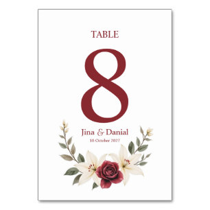 Everlasting Love Table Number