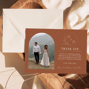 Everlasting Love Terracotta Wedding Thank You Card