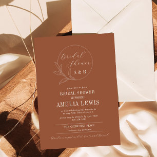 Everlasting Love Terracotta Wreath Bridal Shower Invitation