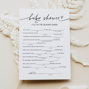 EVERLEIGH Baby Shower Libs, Fill in the Blank Game Invitation