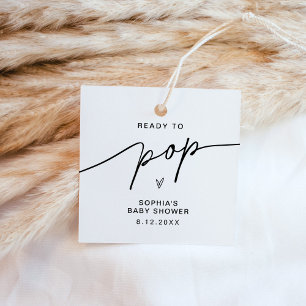 EVERLEIGH Baby Shower Popcorn Favour Sticker Favour Tags