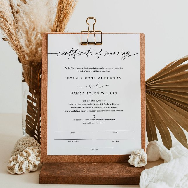 EVERLEIGH Certificate Of Marriage 8.5x11 Poster (Creator Uploaded)