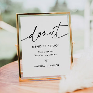 EVERLEIGH Doughnut Wedding Sign Doughnut Mind If I